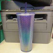 Cargar imagen en el visor de la galería, Starbucks Studded Blue Ombre 24oz Plastic Cold Cup 2021
