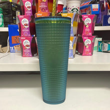 Cargar imagen en el visor de la galería, Starbucks Green Jelly Acrylic Grid Tumbler Limited Edition 2022 24oz

