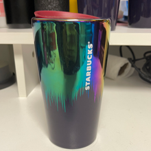 이미지를 갤러리 뷰어에 로드 , Starbucks 2020 Holiday Starbucks Navy Iridescent Ceramic Double Wall Tumbler - 12 Fl Oz
