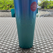 画像をギャラリービューアに読み込む, Starbucks 2021 Hawaii Collection Starbucks Hawaii Collection 24oz Stainless Steel Blue Ombre Tropical Cold Cup
