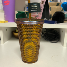 이미지를 갤러리 뷰어에 로드 , Starbucks Limited Edition 2021 50th Anniversary Honeycomb Gold Studded Cold Cup Tumbler 16oz
