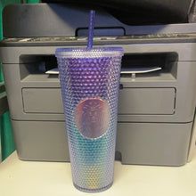 Cargar imagen en el visor de la galería, Starbucks Studded Blue Ombre 24oz Plastic Cold Cup 2021
