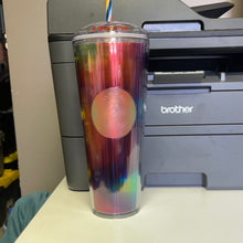 將圖片載入圖庫檢視器 Starbucks Acrylic 2021 Summer Rainbow Kaleidoscope 24oz Venti Tumbler
