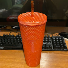 Load image into Gallery viewer, Starbucks Limited Edition Studded Tumbler Orange Pearl Halloween 2022 Venti 24 oz
