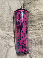 Load image into Gallery viewer, Starbucks 2022 Holiday ‘Woodland Lace Color Change’ Pink Red Tumbler 24oz Venti
